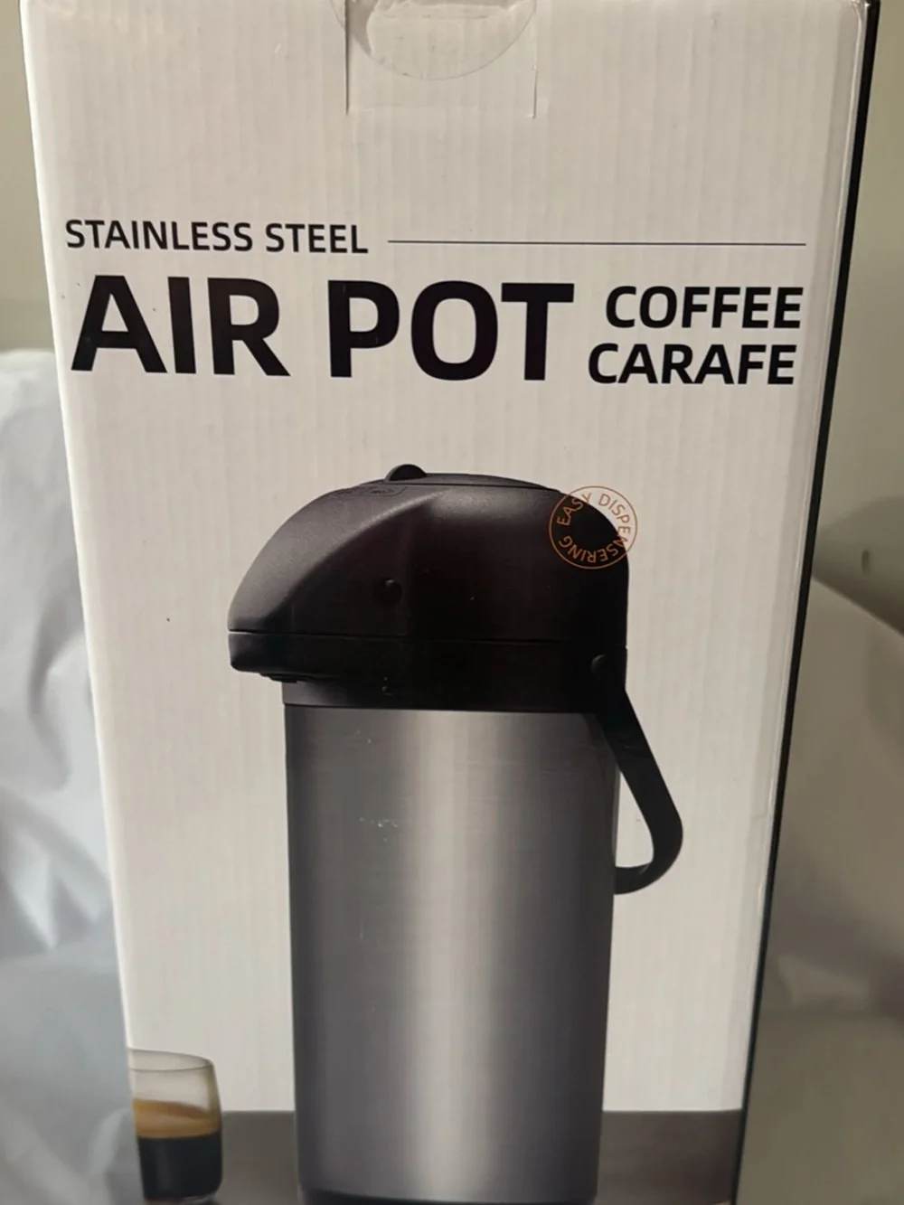 Stainless Steel Black Air Pot Coffee Carafe